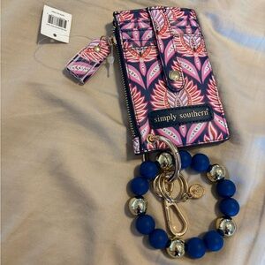 Simply Southern Pink and Blue Wristlet Keychain